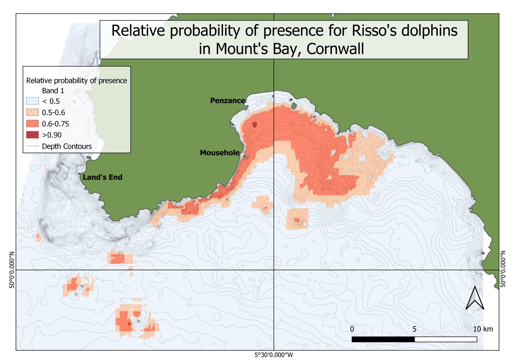 Risso’s_Dolphin_summer_habitat_map A habitat map for Risso's dolphins in Mount's Bay Cornwall